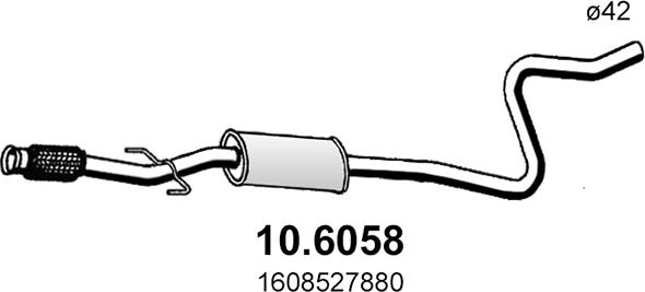 ASSO 10.6058 - Средний глушитель выхлопных газов autosila-amz.com