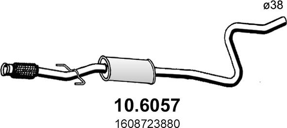 ASSO 10.6057 - Средний глушитель выхлопных газов autosila-amz.com