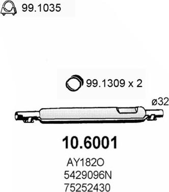ASSO 10.6001 - Средний глушитель выхлопных газов autosila-amz.com