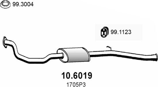 ASSO 10.6019 - Средний глушитель выхлопных газов autosila-amz.com
