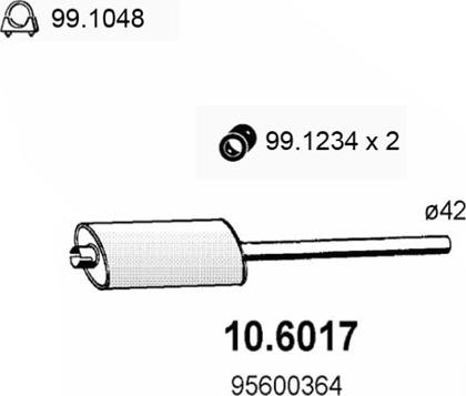 ASSO 10.6017 - Средний глушитель выхлопных газов autosila-amz.com