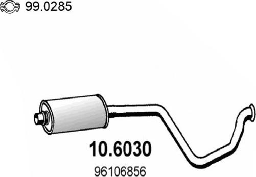 ASSO 10.6030 - Средний глушитель выхлопных газов autosila-amz.com