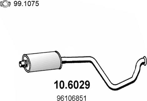 ASSO 10.6029 - Средний глушитель выхлопных газов autosila-amz.com