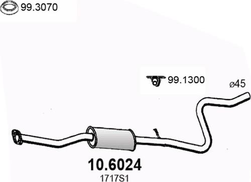 ASSO 10.6024 - Средний глушитель выхлопных газов autosila-amz.com