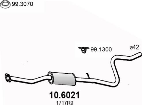 ASSO 10.6021 - Средний глушитель выхлопных газов autosila-amz.com