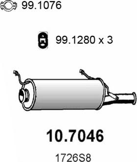 ASSO 10.7046 - Глушитель выхлопных газов, конечный autosila-amz.com