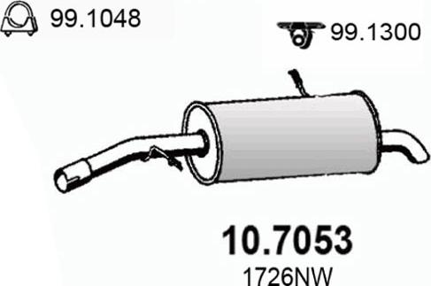 ASSO 10.7053 - Глушитель выхлопных газов, конечный autosila-amz.com