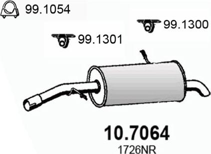 ASSO 10.7064 - Глушитель выхлопных газов, конечный autosila-amz.com