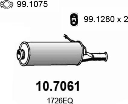 ASSO 10.7061 - Глушитель выхлопных газов, конечный autosila-amz.com