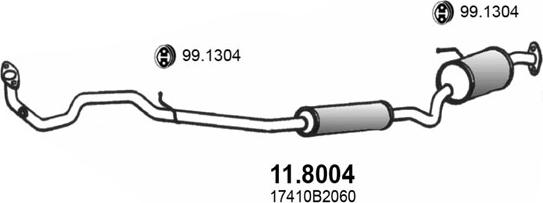 ASSO 11.8004 - Средний / конечный глушитель ОГ autosila-amz.com