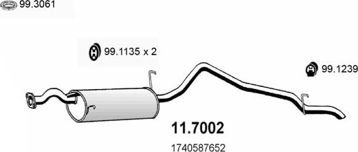 ASSO 11.7002 - Глушитель выхлопных газов, конечный autosila-amz.com