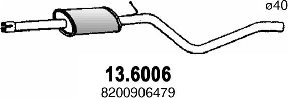 ASSO 13.6006 - Средний глушитель выхлопных газов autosila-amz.com