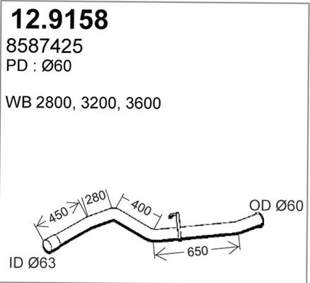 ASSO 12.9158 - Труба выхлопного газа autosila-amz.com