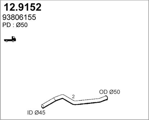 ASSO 12.9152 - Труба выхлопного газа autosila-amz.com