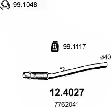 ASSO 12.4027 - Труба выхлопного газа autosila-amz.com