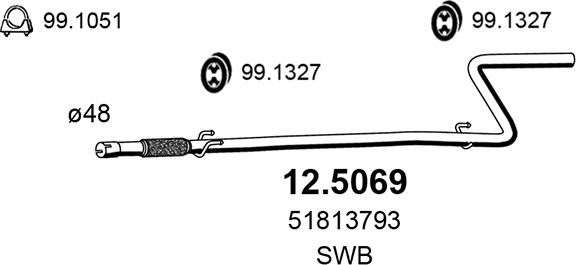 ASSO 12.5069 - Труба выхлопного газа autosila-amz.com