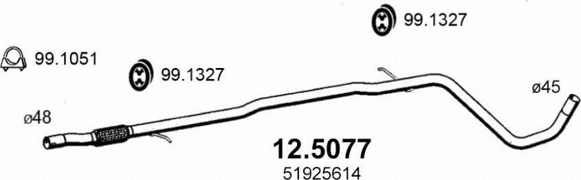 ASSO 12.5077 - Труба выхлопного газа autosila-amz.com