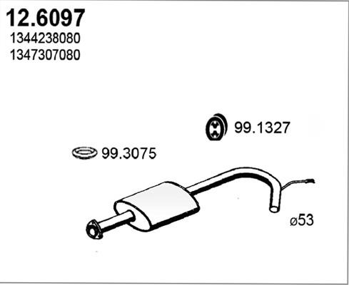 ASSO 12.6097 - Средний глушитель выхлопных газов autosila-amz.com