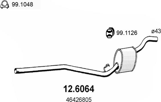 ASSO 12.6064 - Средний глушитель выхлопных газов autosila-amz.com