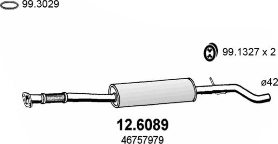 ASSO 12.6089 - Средний глушитель выхлопных газов autosila-amz.com