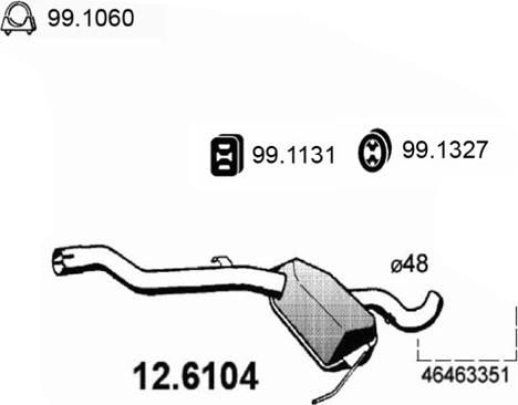 ASSO 12.6104 - Средний глушитель выхлопных газов autosila-amz.com