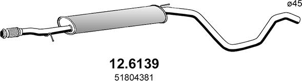 ASSO 12.6139 - Средний глушитель выхлопных газов autosila-amz.com
