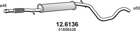 ASSO 12.6136 - Средний глушитель выхлопных газов autosila-amz.com