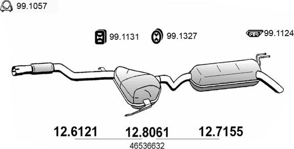 ASSO 12.8061 - Средний / конечный глушитель ОГ autosila-amz.com