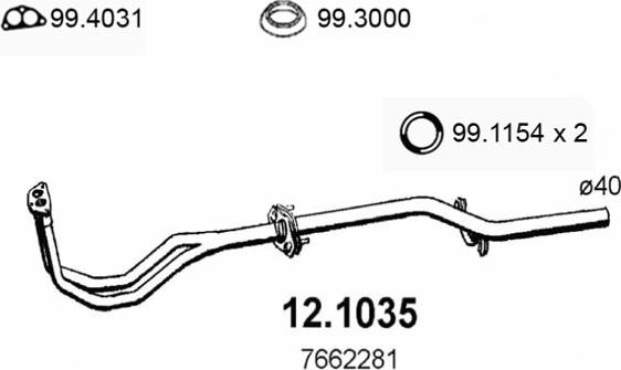 ASSO 12.1035 - Труба выхлопного газа autosila-amz.com