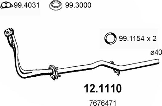 ASSO 12.1110 - Труба выхлопного газа autosila-amz.com