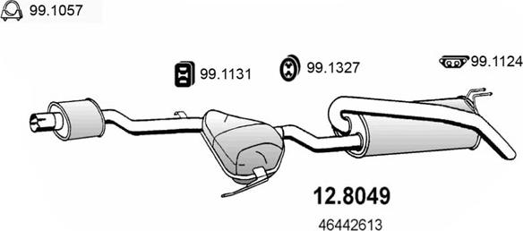 ASSO 12.8049 - Средний / конечный глушитель ОГ autosila-amz.com