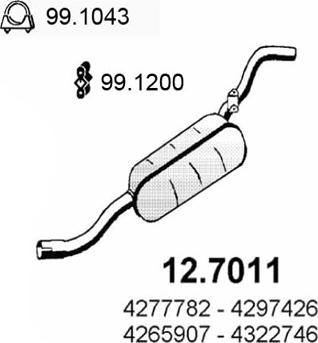 ASSO 12.7011 - Глушитель выхлопных газов, конечный autosila-amz.com