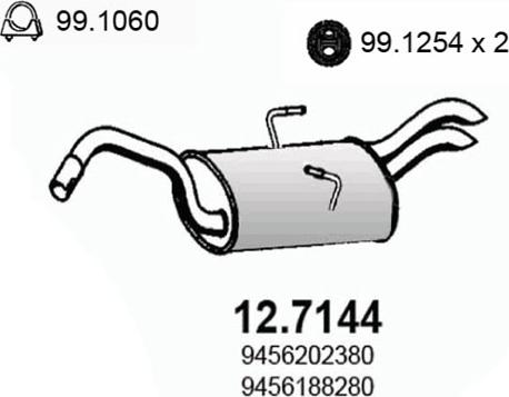 ASSO 12.7144 - Глушитель выхлопных газов, конечный autosila-amz.com