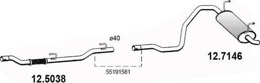ASSO 12.7146 - Глушитель выхлопных газов, конечный autosila-amz.com