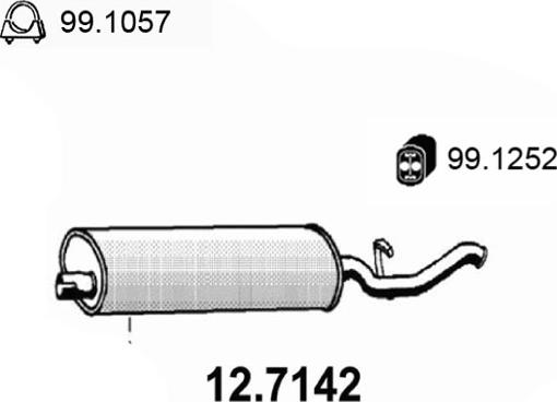 ASSO 12.7142 - Глушитель выхлопных газов, конечный autosila-amz.com