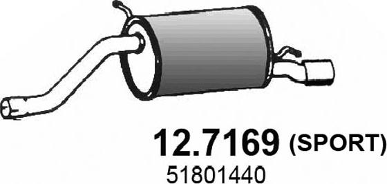 ASSO 12.7169 - Глушитель выхлопных газов, конечный autosila-amz.com
