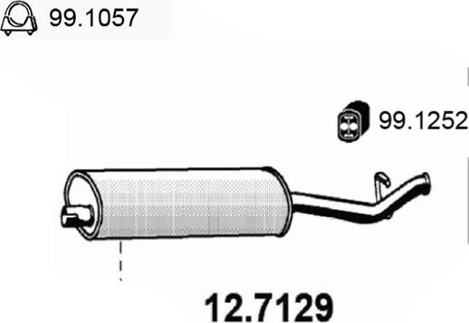 ASSO 12.7129 - Глушитель выхлопных газов, конечный autosila-amz.com