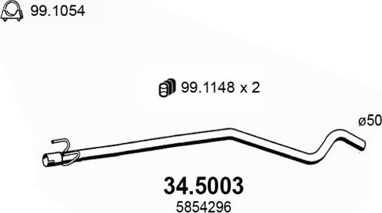 ASSO 34.5003 - Труба выхлопного газа autosila-amz.com