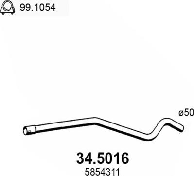 ASSO 34.5016 - Труба выхлопного газа autosila-amz.com