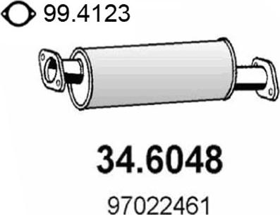 ASSO 34.6048 - Средний глушитель выхлопных газов autosila-amz.com