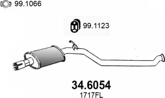 ASSO 34.6054 - Средний глушитель выхлопных газов autosila-amz.com