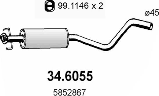 ASSO 34.6055 - Средний глушитель выхлопных газов autosila-amz.com