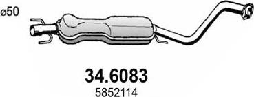 ASSO 34.6083 - Средний глушитель выхлопных газов autosila-amz.com