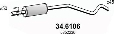ASSO 34.6106 - Средний глушитель выхлопных газов autosila-amz.com