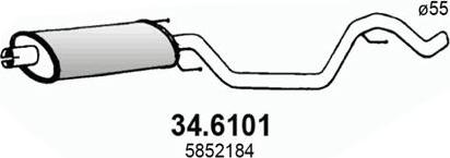 ASSO 34.6101 - Средний глушитель выхлопных газов autosila-amz.com