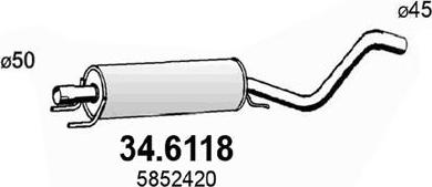 ASSO 34.6118 - Средний глушитель выхлопных газов autosila-amz.com