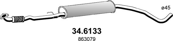 ASSO 34.6133 - Средний глушитель выхлопных газов autosila-amz.com