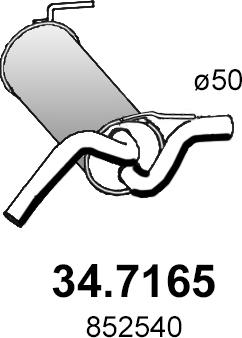 ASSO 34.7165 - Глушитель выхлопных газов, конечный autosila-amz.com