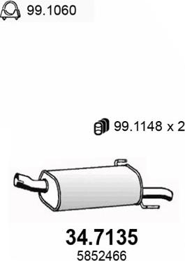 ASSO 34.7135 - Глушитель выхлопных газов, конечный autosila-amz.com