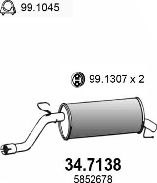 ASSO 34.7138 - Глушитель выхлопных газов, конечный autosila-amz.com